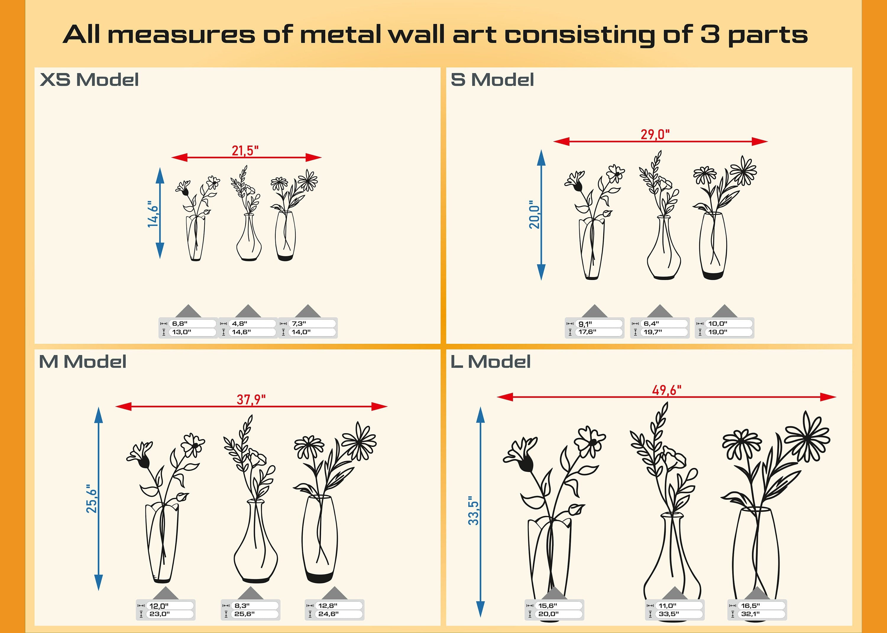 Bedroom Metal Flower Wall Art