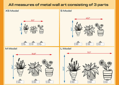 Kitchen Metal Flower Leaves Wall Art