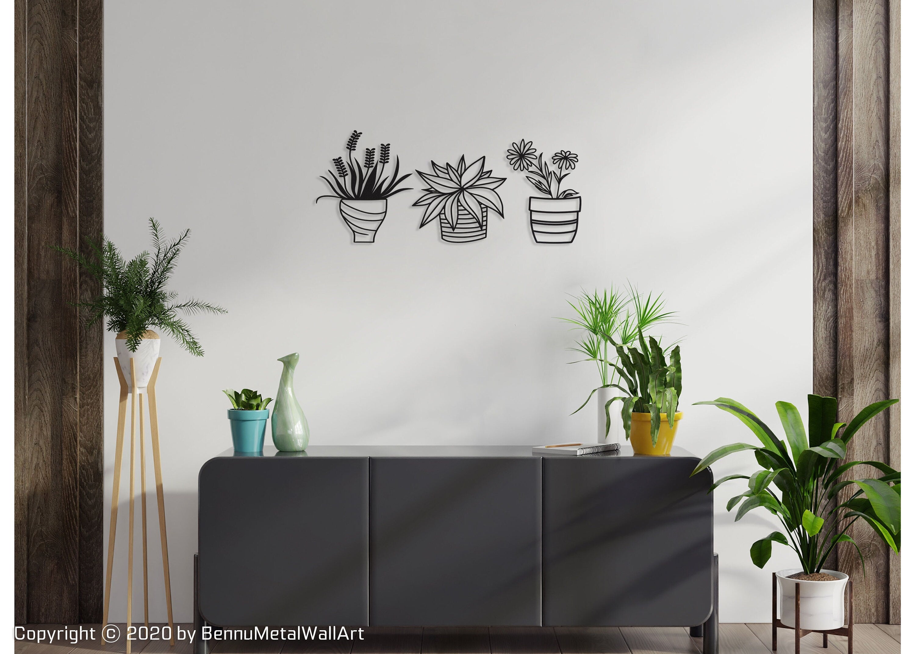 Kitchen Metal Flower Leaves Wall Art