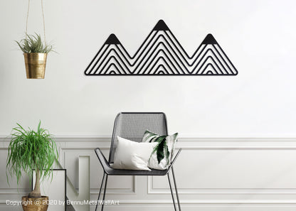 Line Art Mountain Metal Wall Decor