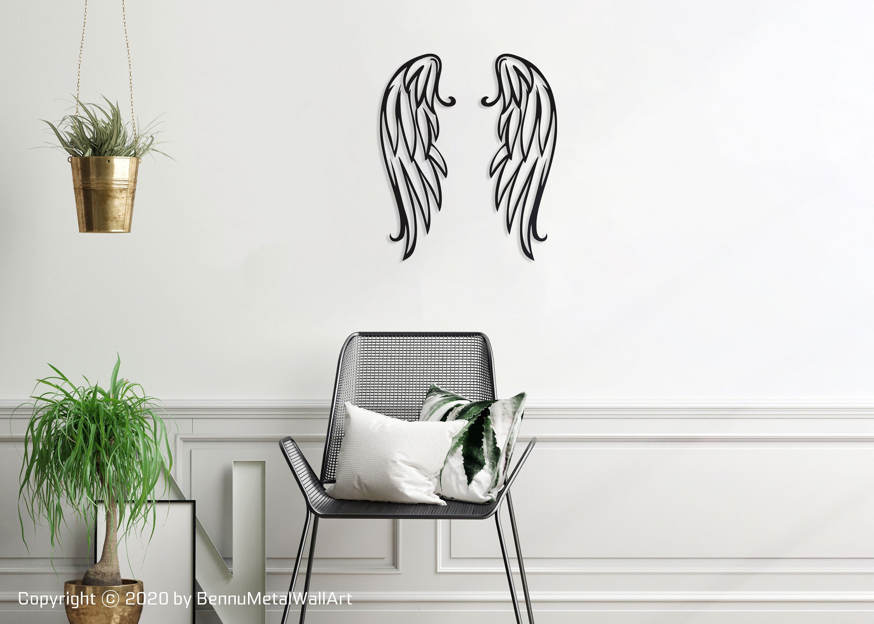 Metal Angel Wings Wall Decor