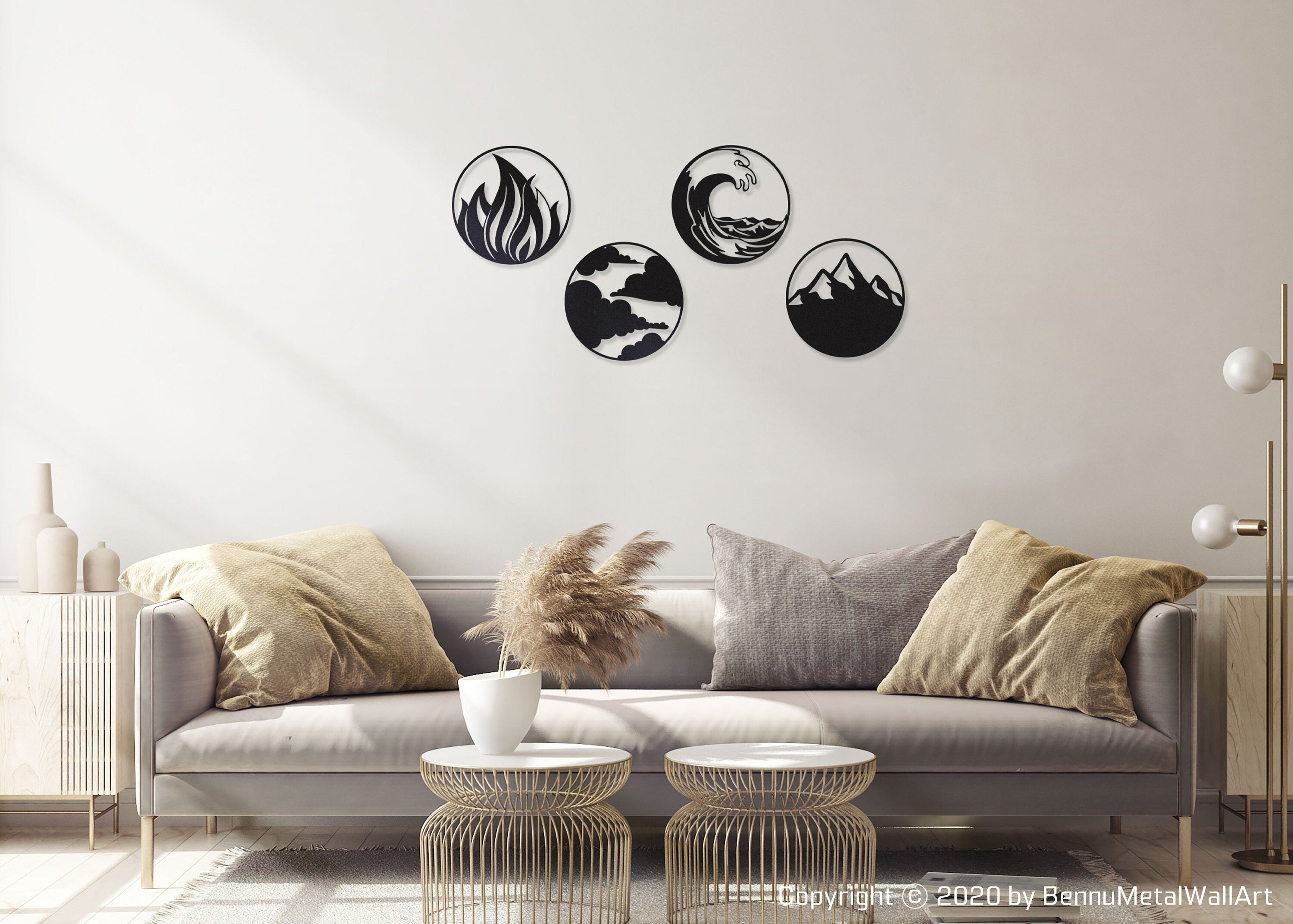 Four Element Metal Wall Art