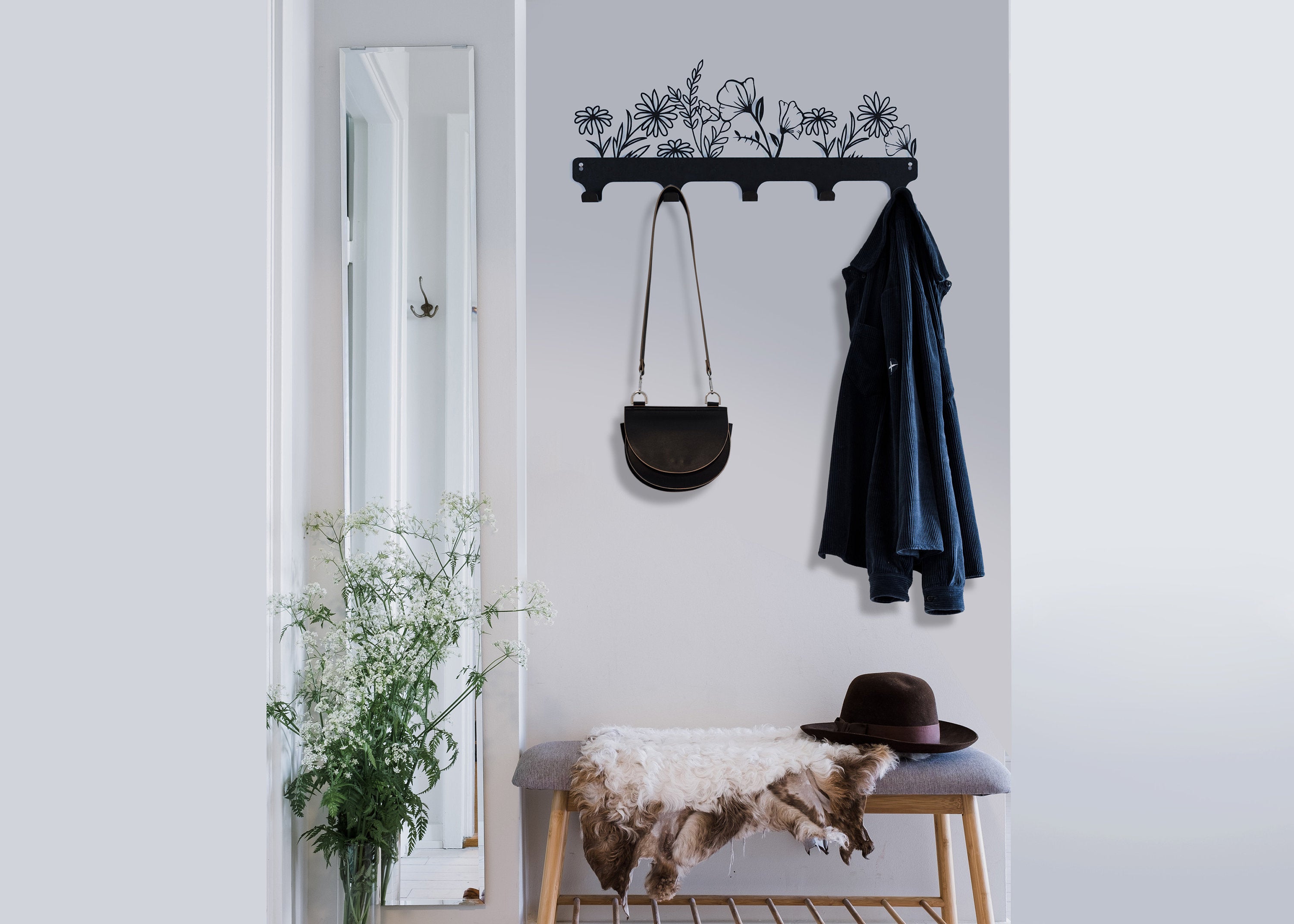 Entryway Wall Mounted Coat Rack