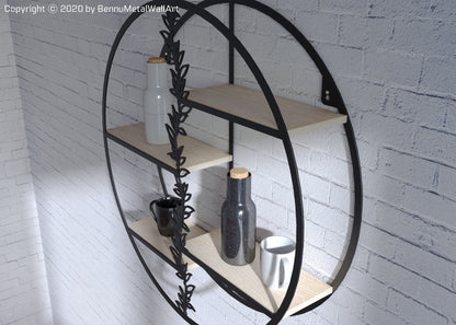 Round Retro Style Wall Shelf