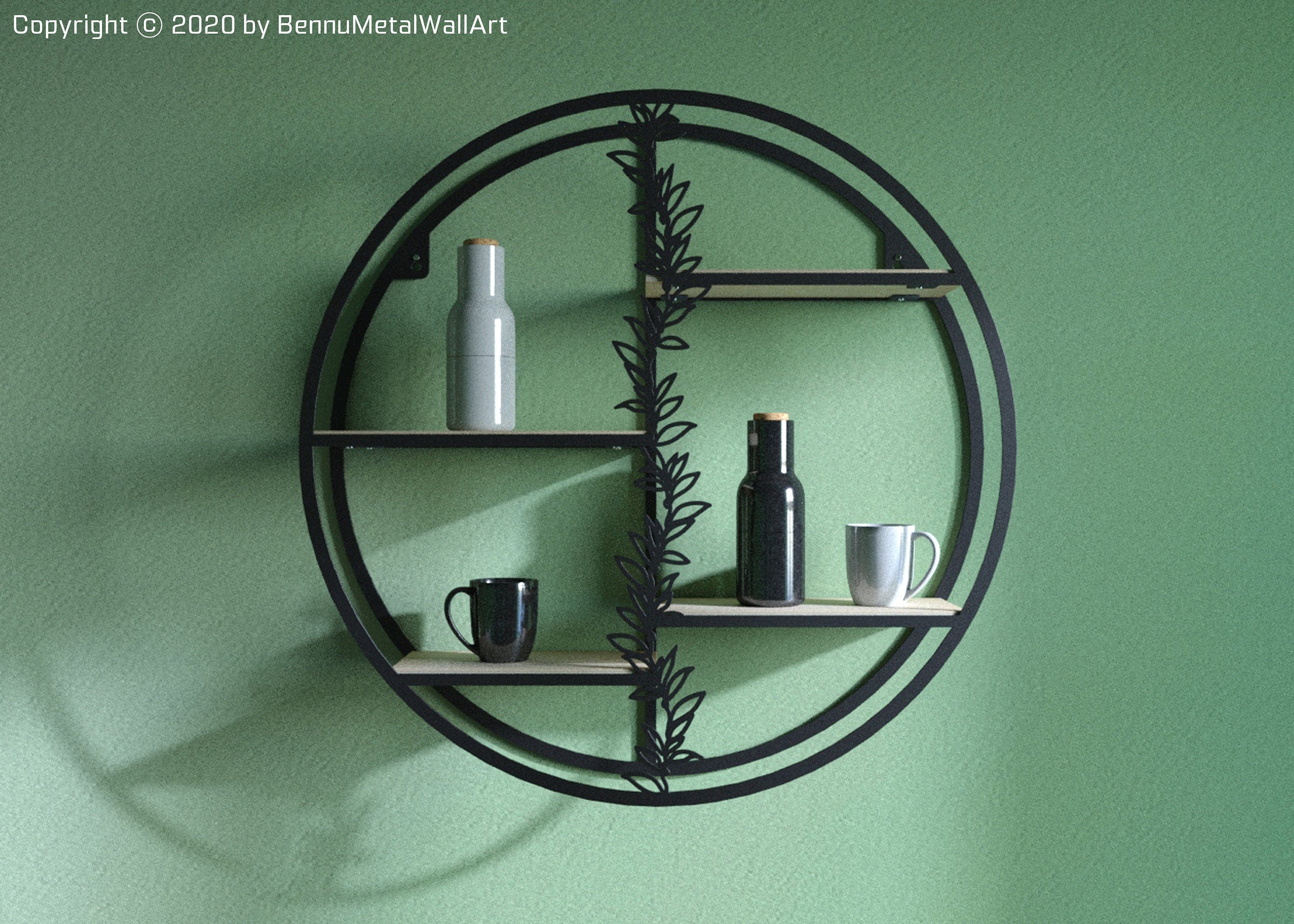 Round Retro Style Wall Shelf