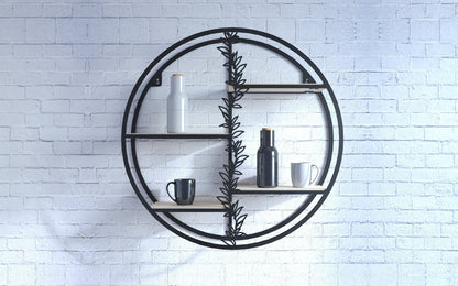 Round Retro Style Wall Shelf