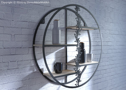 Round Retro Style Wall Shelf