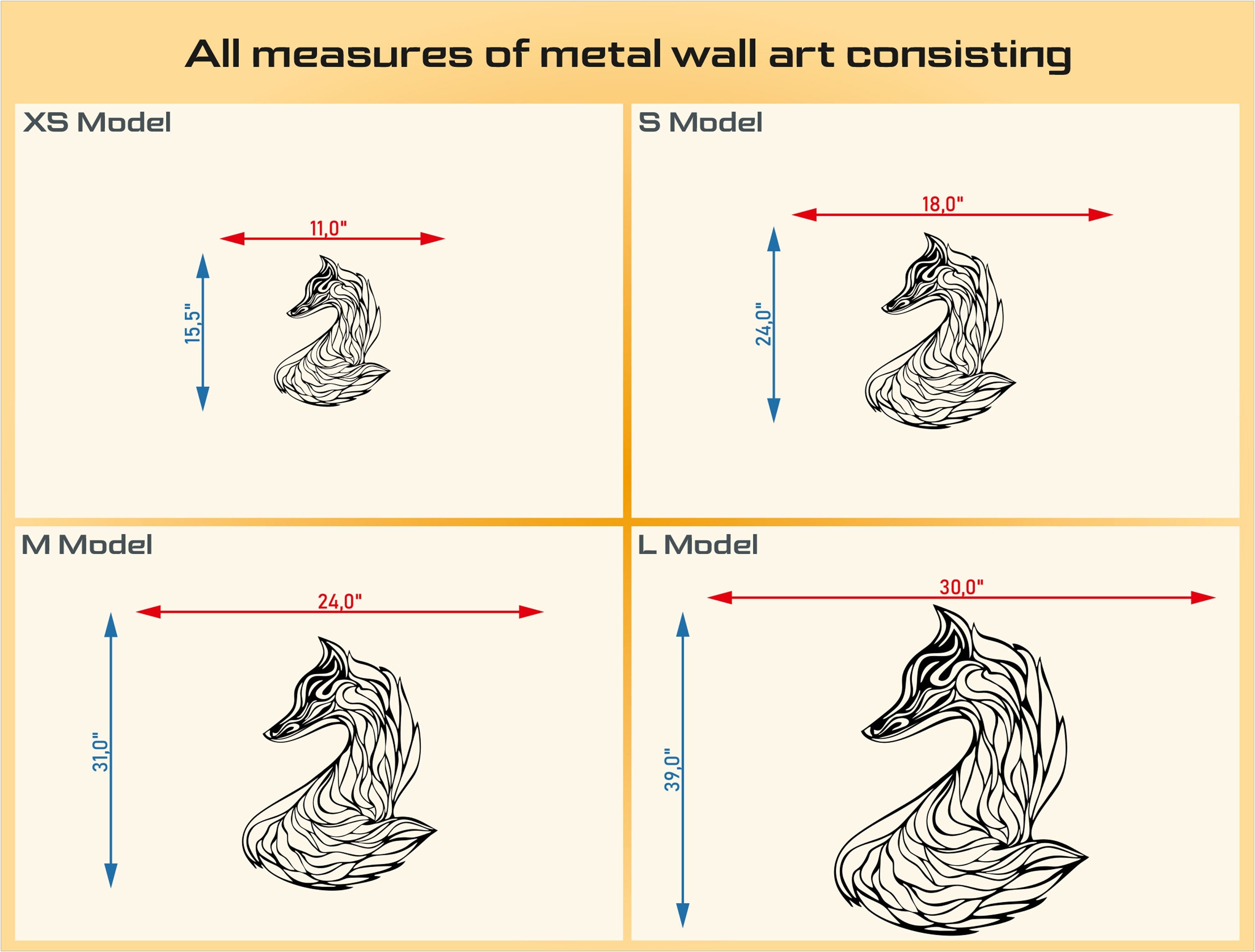 Metal Fox Wall Art