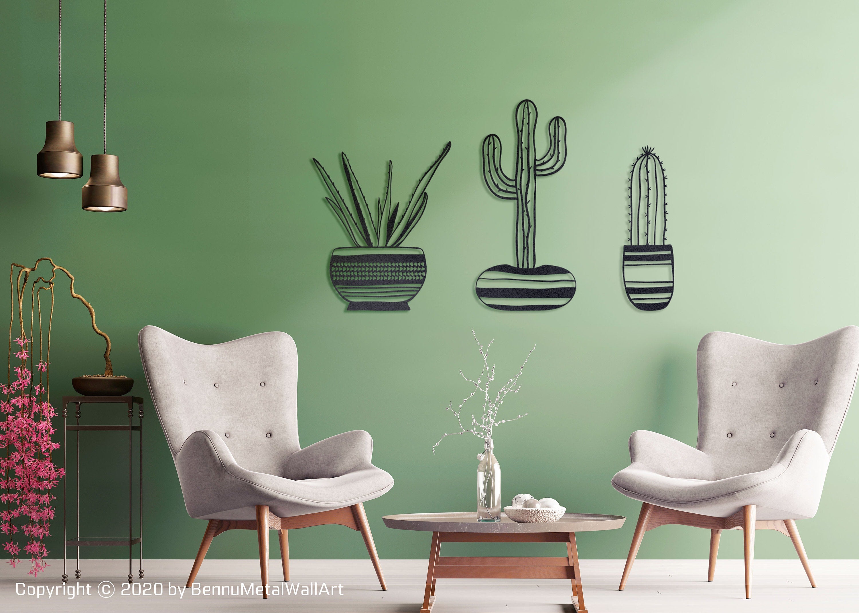 Cactus Metal Wall Art