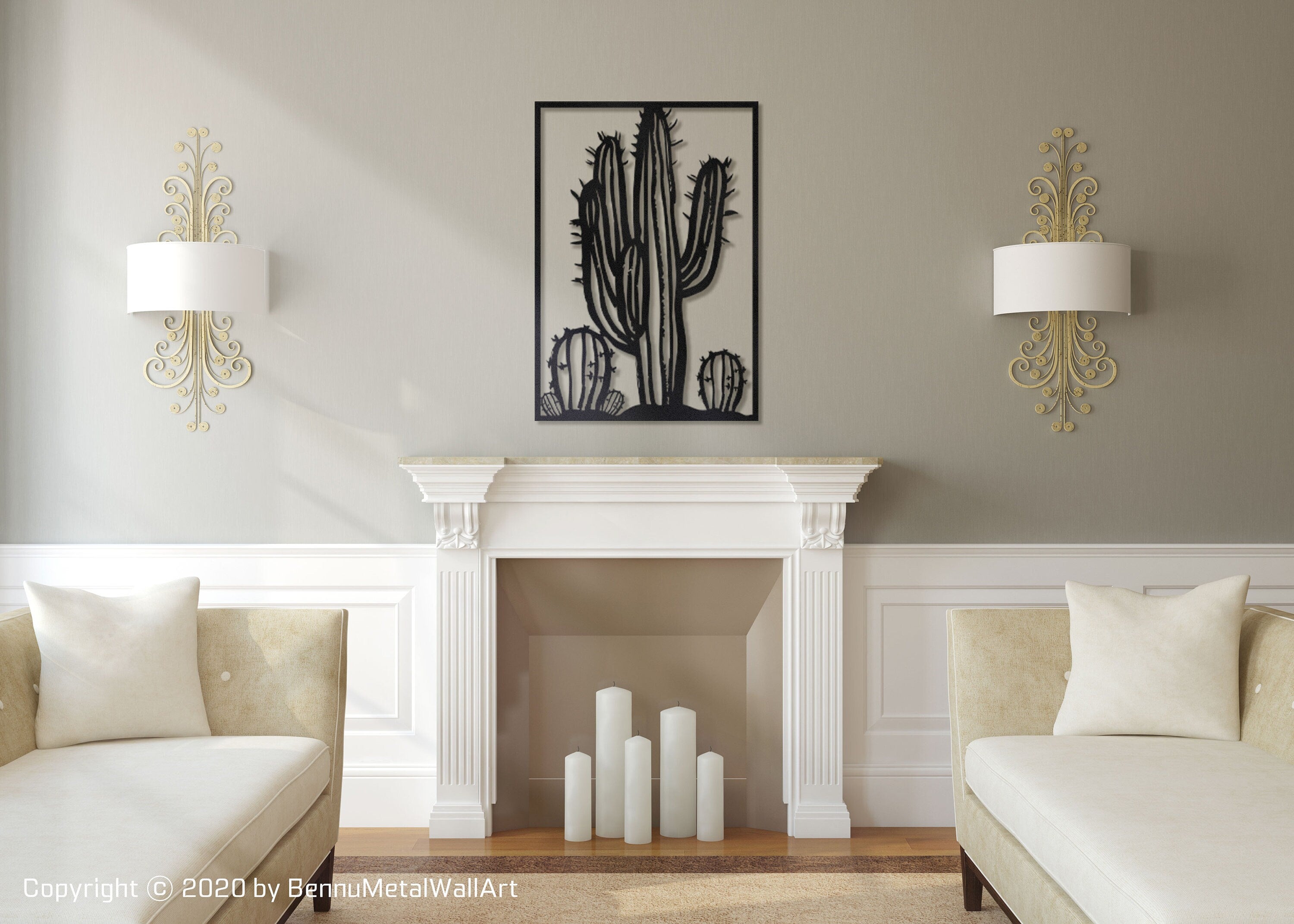 Cactus Metal Wall Art