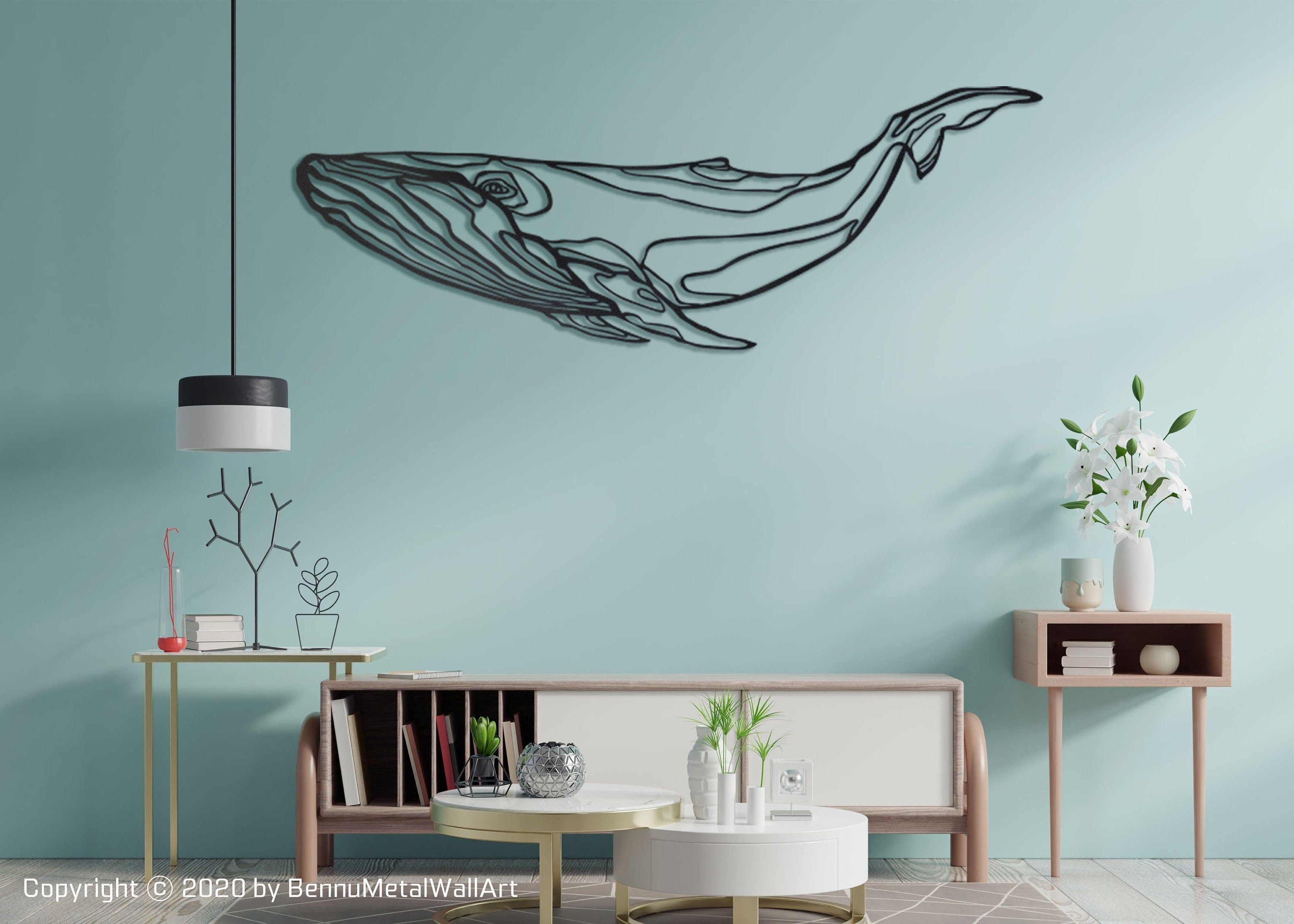 Whale Metal Wall Decor