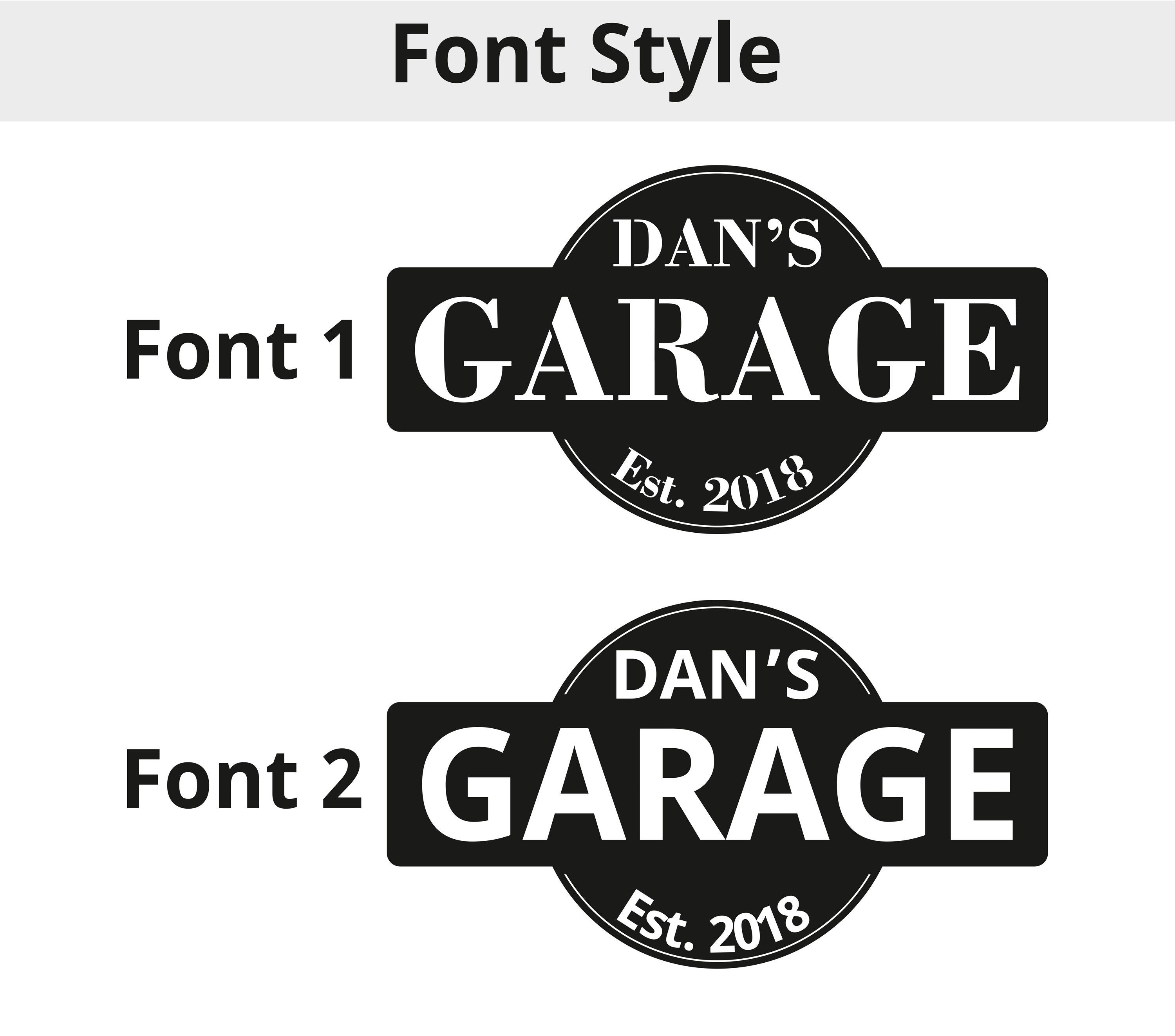 Customizable Metal Garage Sign