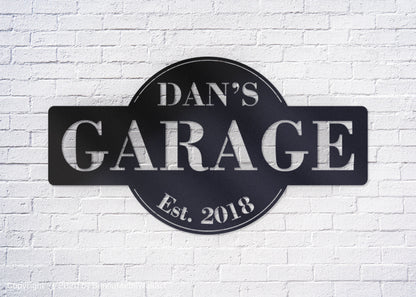 Customizable Metal Garage Sign