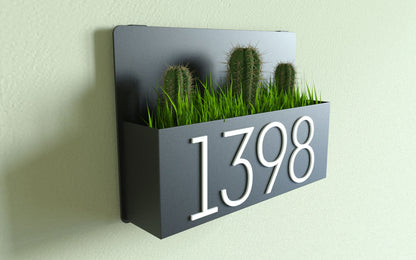 Address Sign with Planter Box