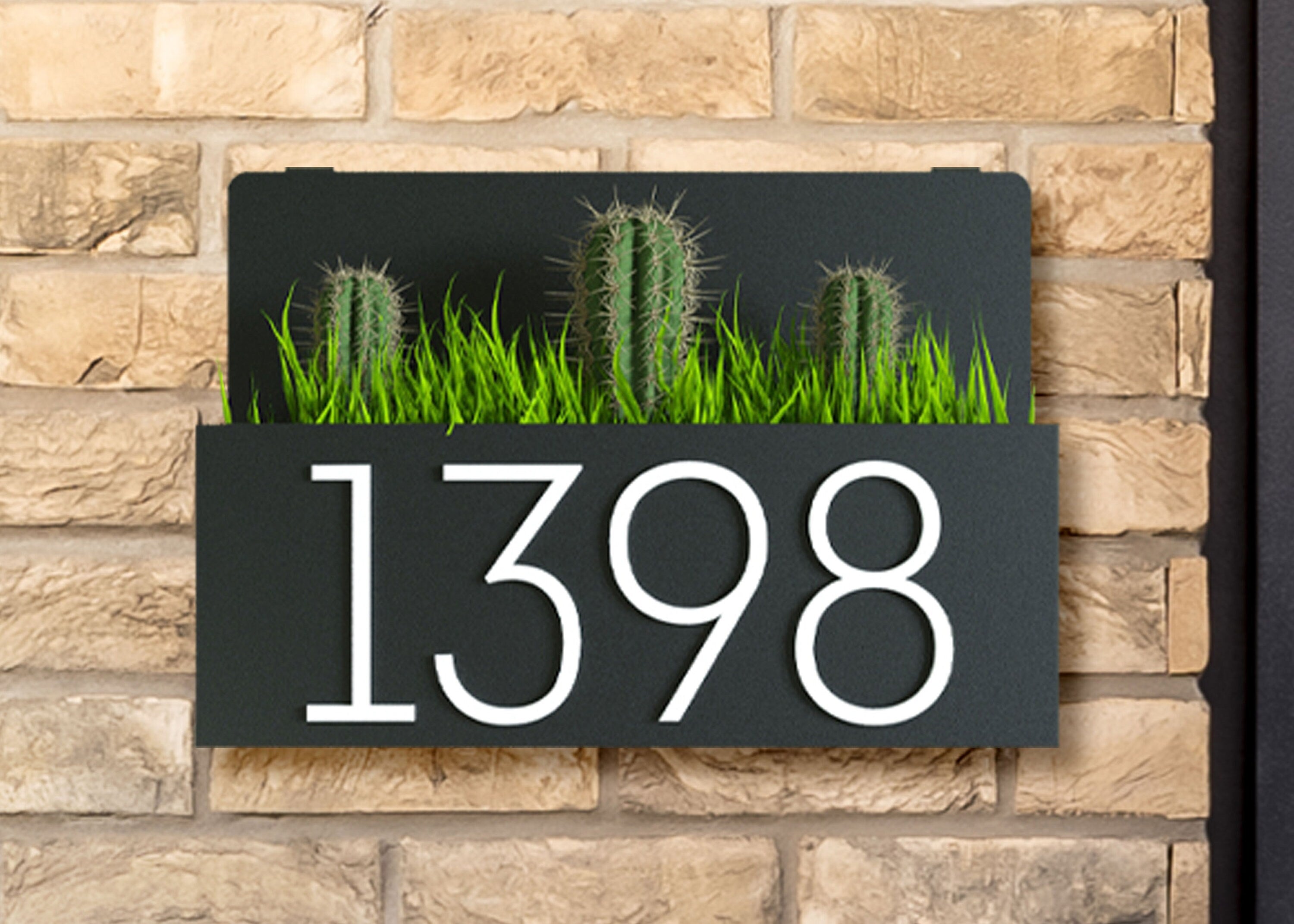 Address Sign with Planter Box