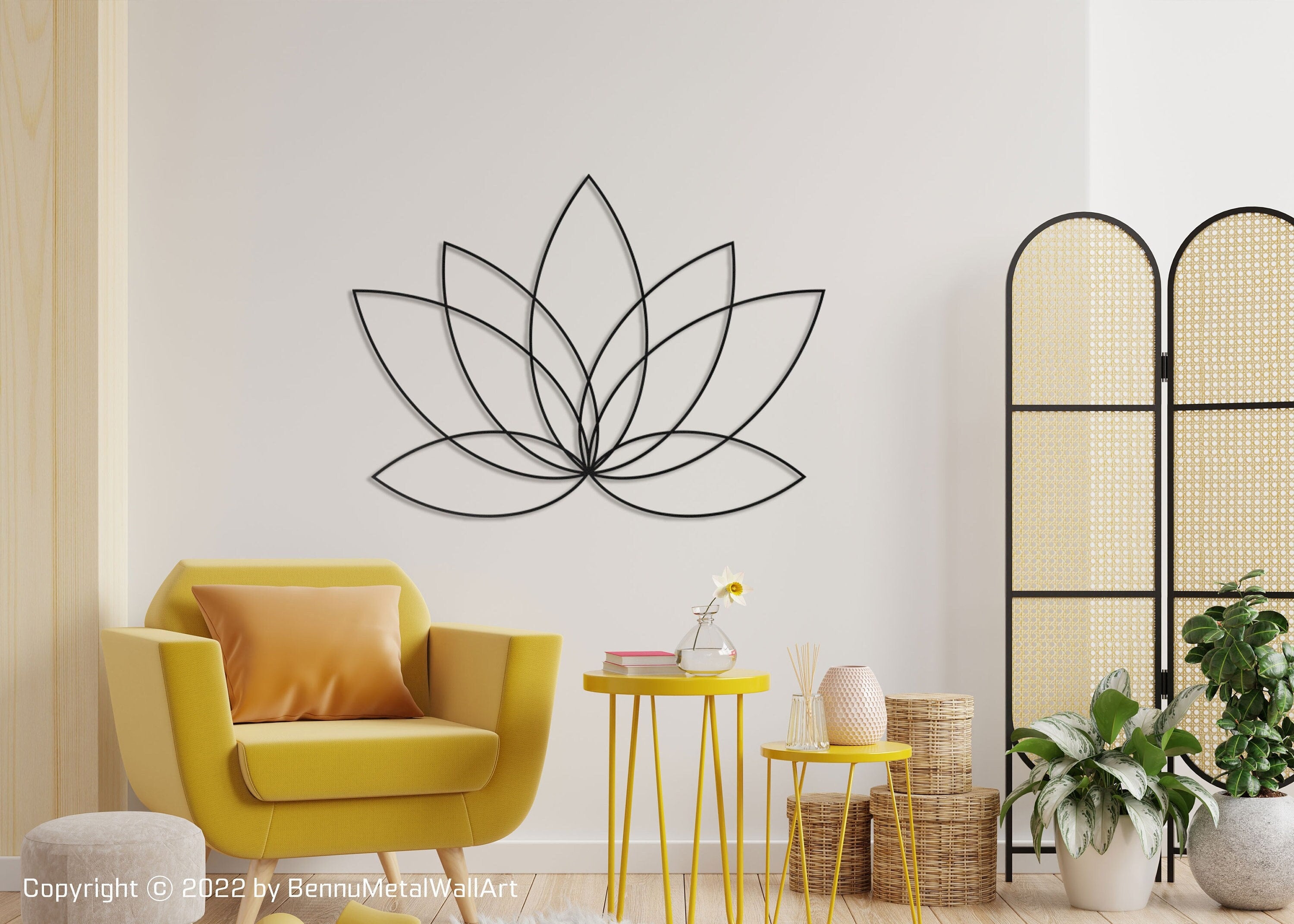 Golden Lotus Wall Decor