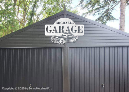 Metal Car Garage Sign