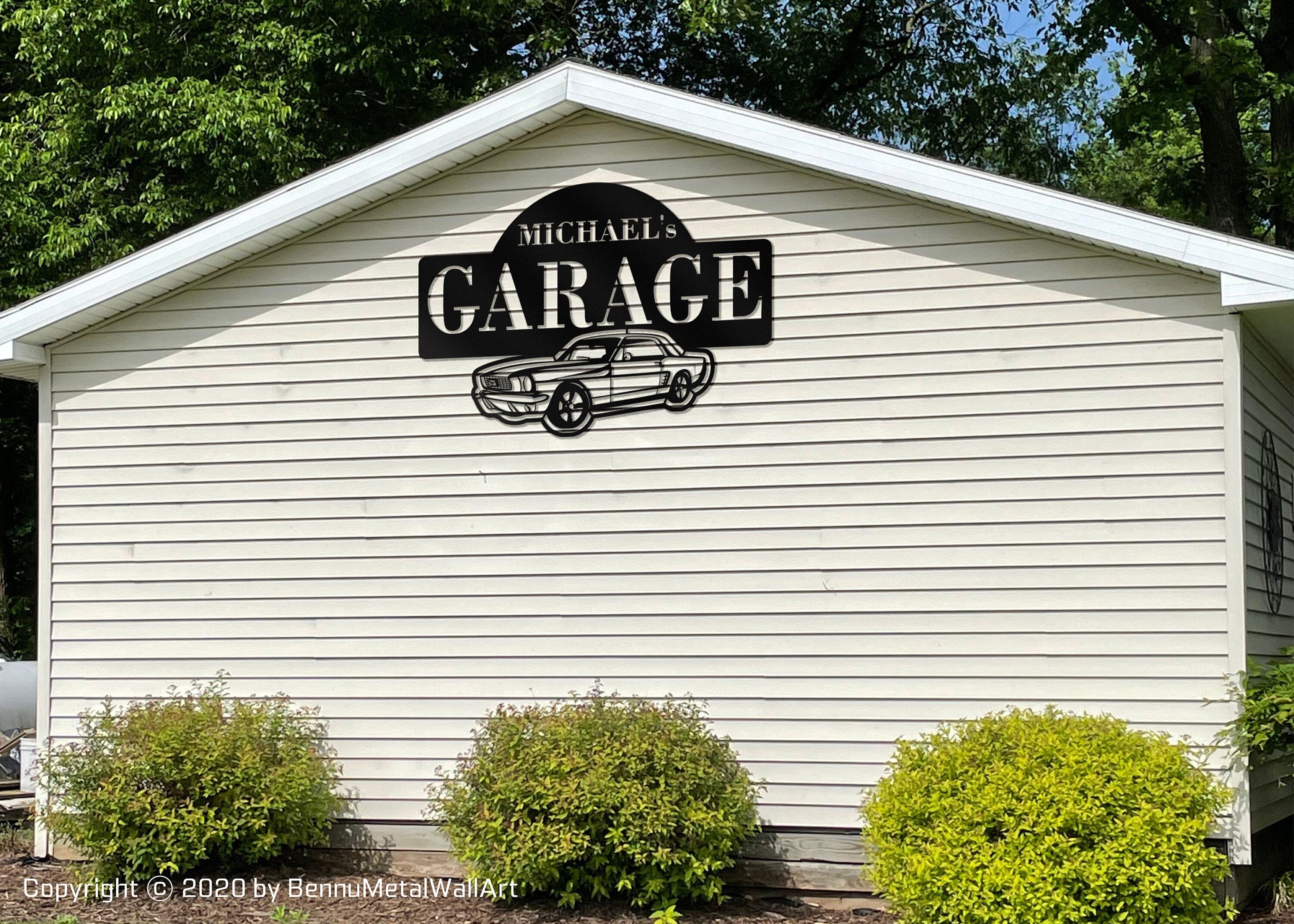 Metal Car Garage Sign