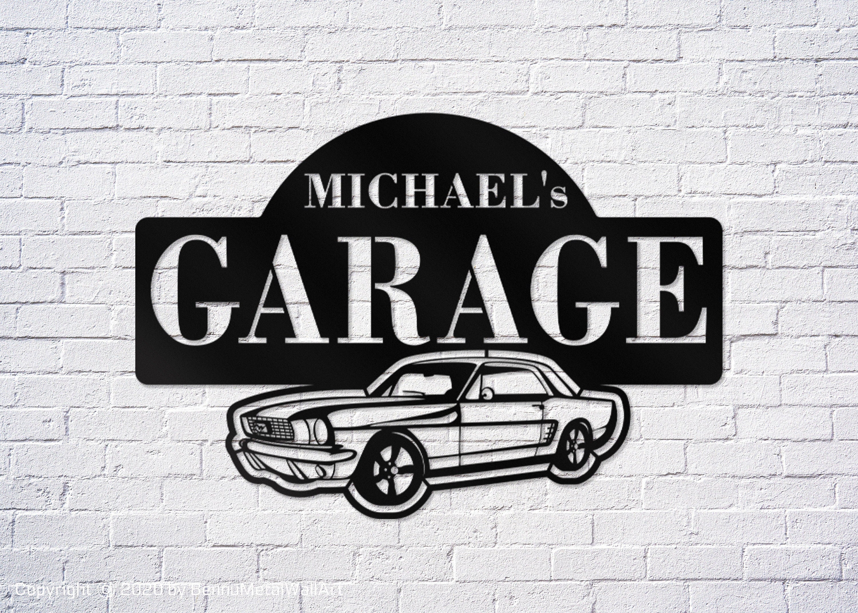 Metal Car Garage Sign