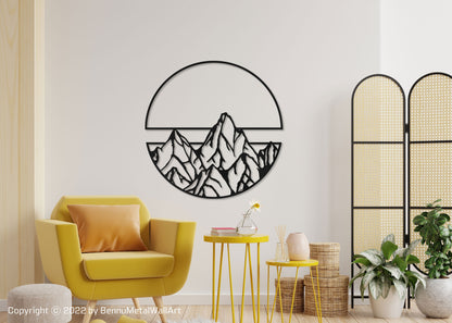 Geometric Mountain Metal Wall Art