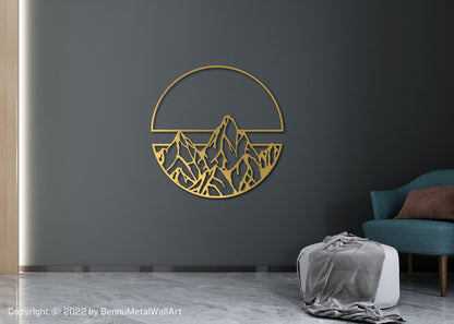 Geometric Mountain Metal Wall Art