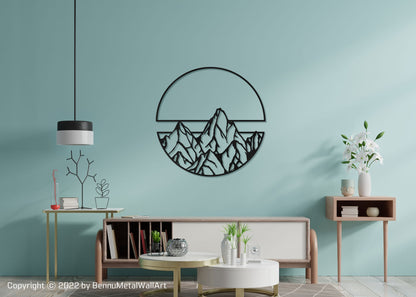 Geometric Mountain Metal Wall Art