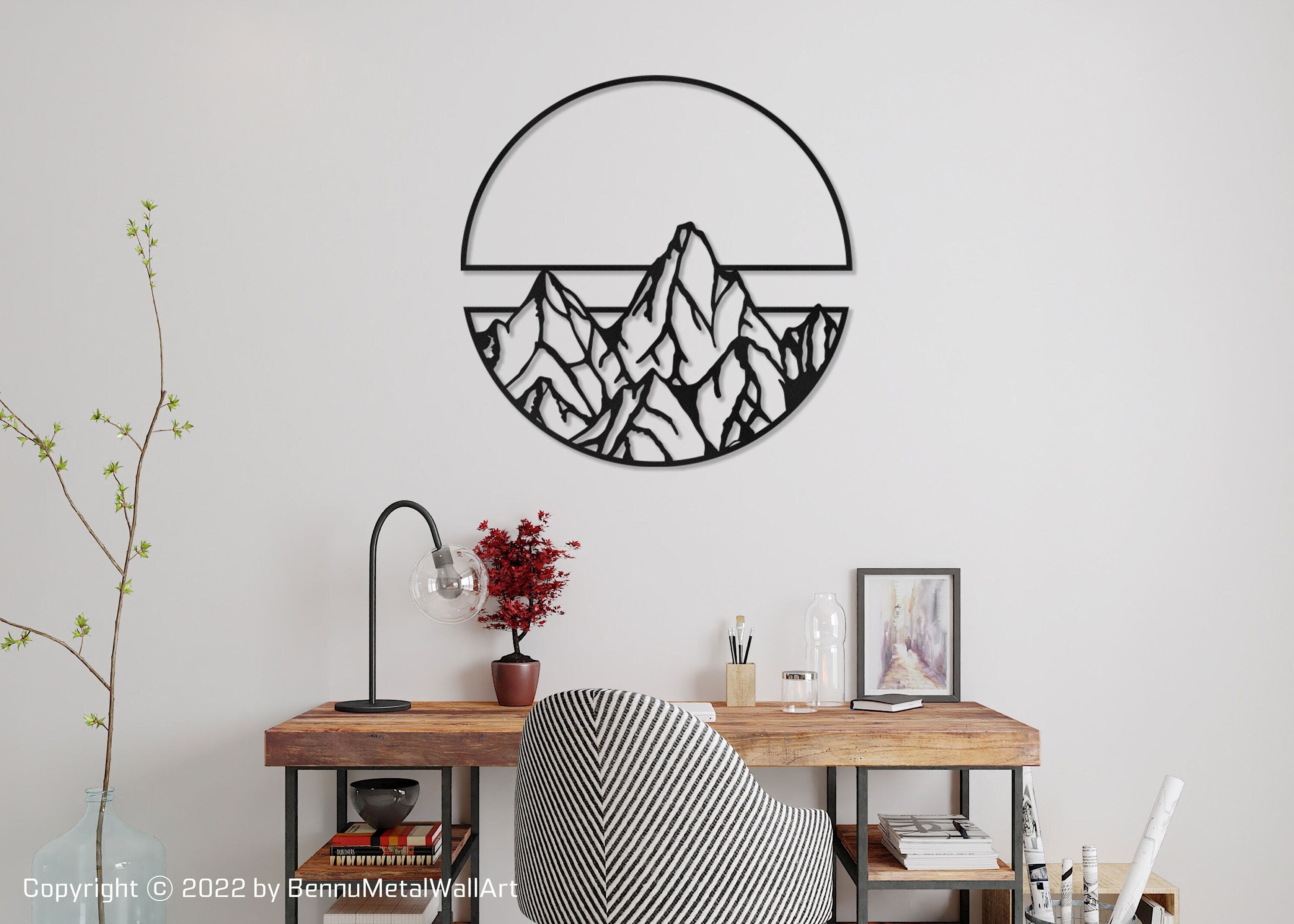 Geometric Mountain Metal Wall Art