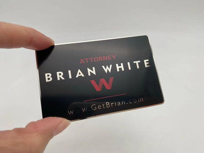 Silver and Black Metal Business Card