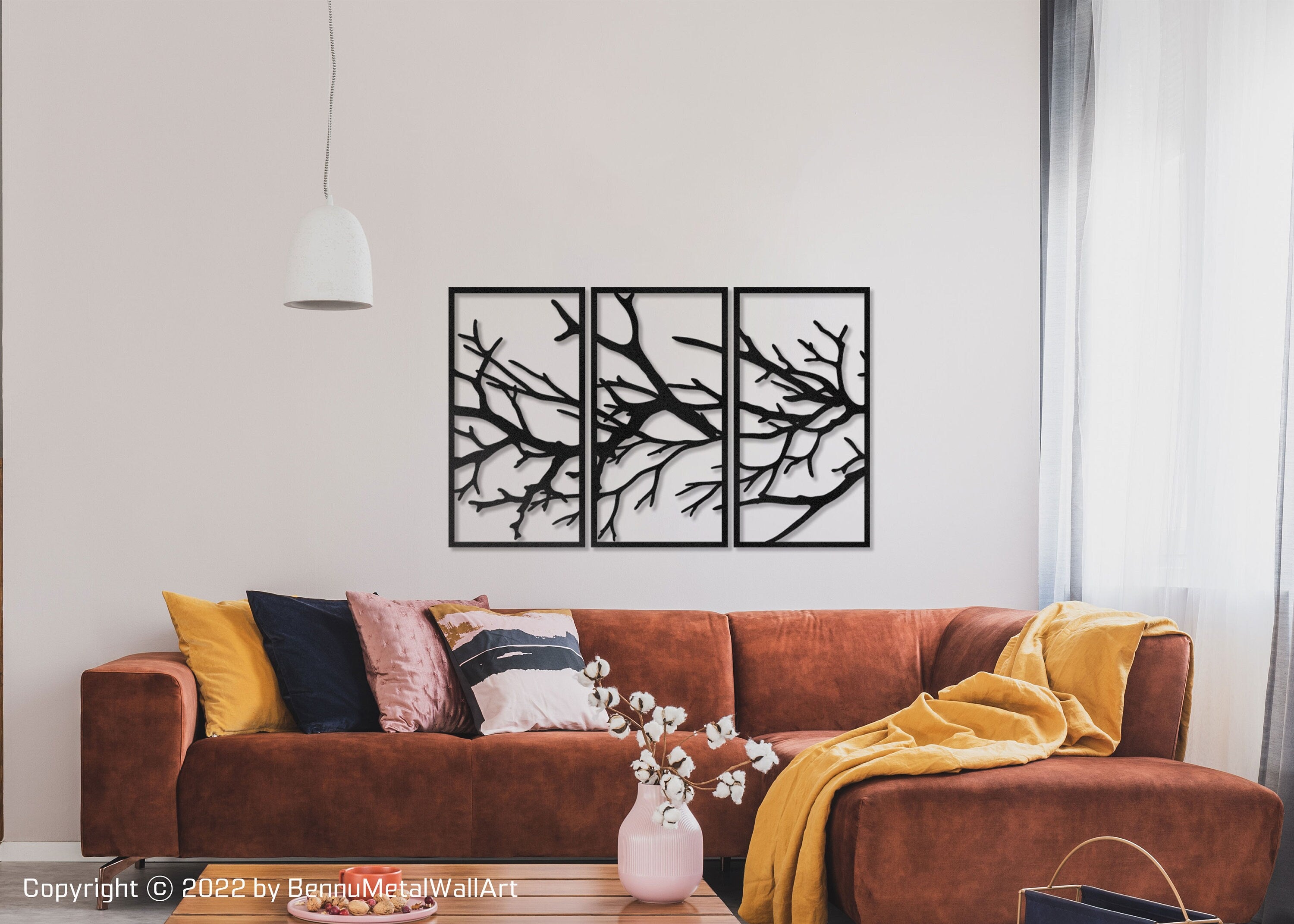 Black Tree Branch Metal Wall Decor