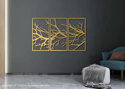 Black Tree Branch Metal Wall Decor