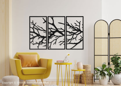 Black Tree Branch Metal Wall Decor