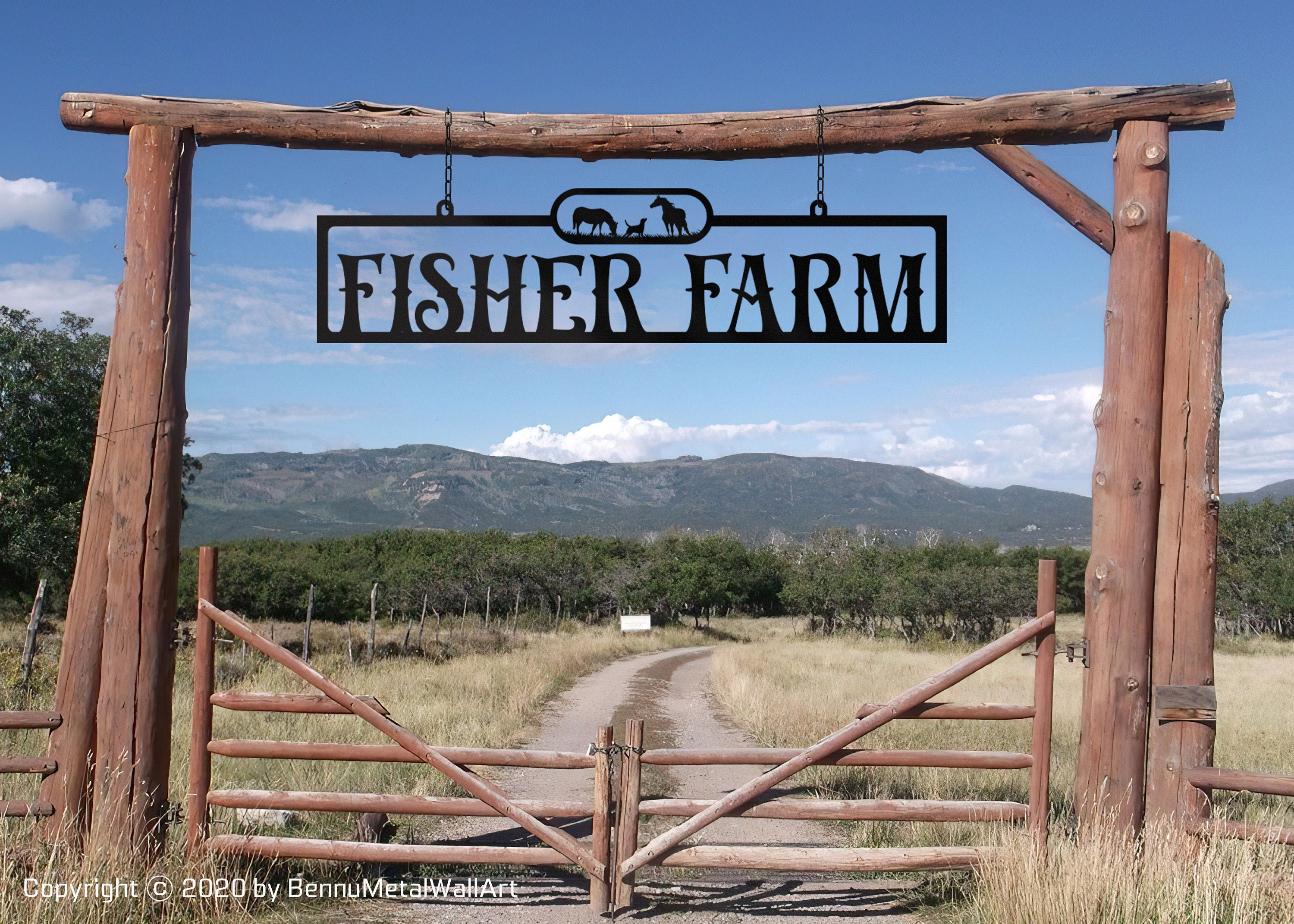 Large Metal Farm Sign