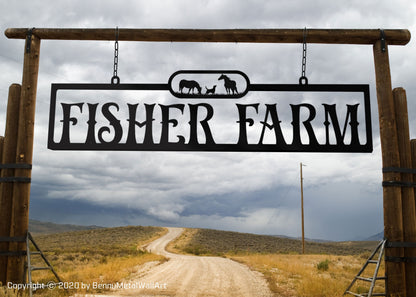 Large Metal Farm Sign