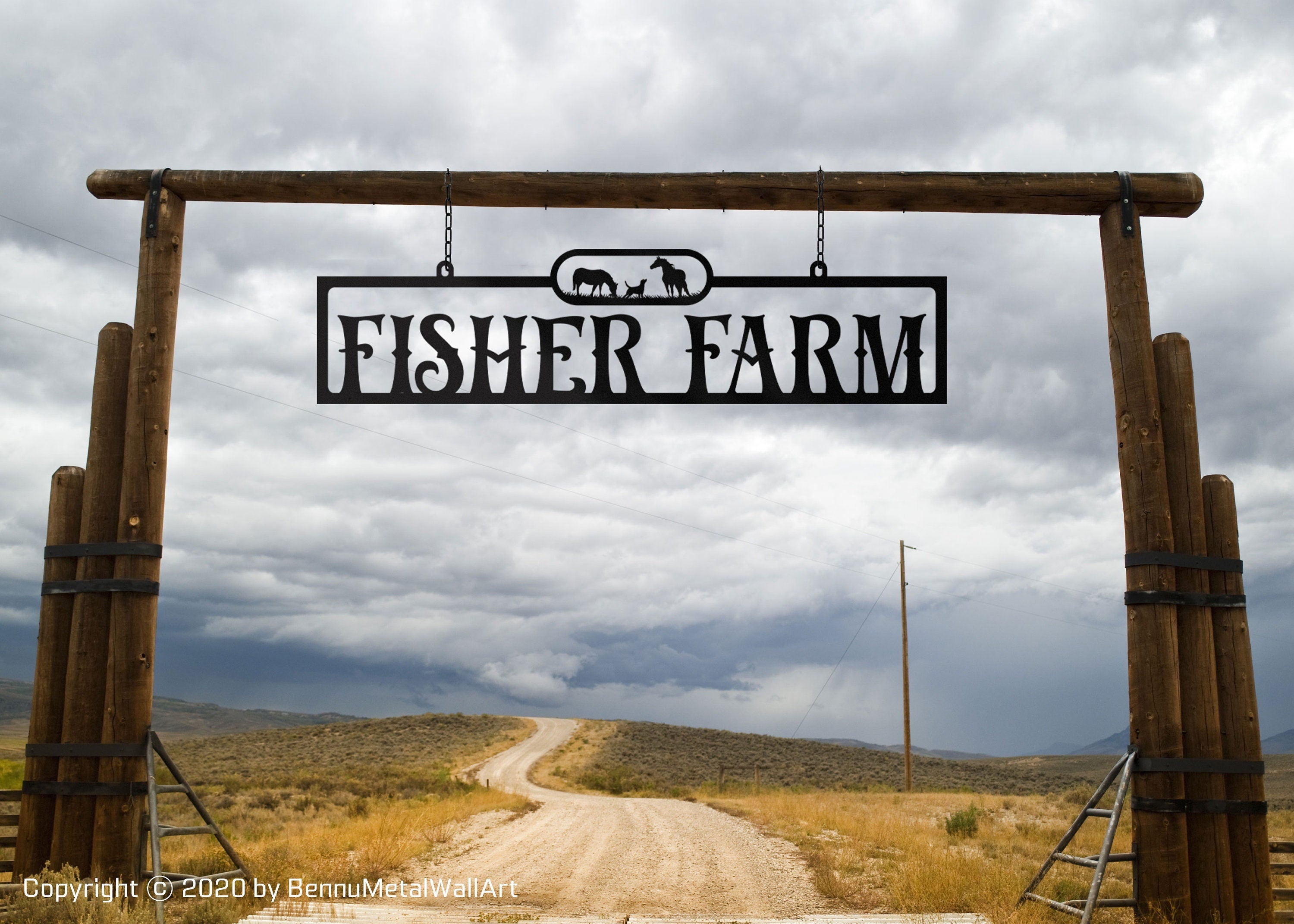 Large Metal Farm Sign