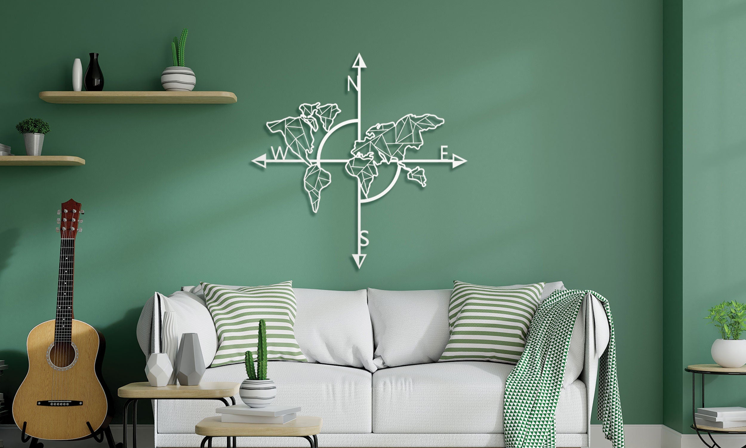 Metal World Map Wall Art