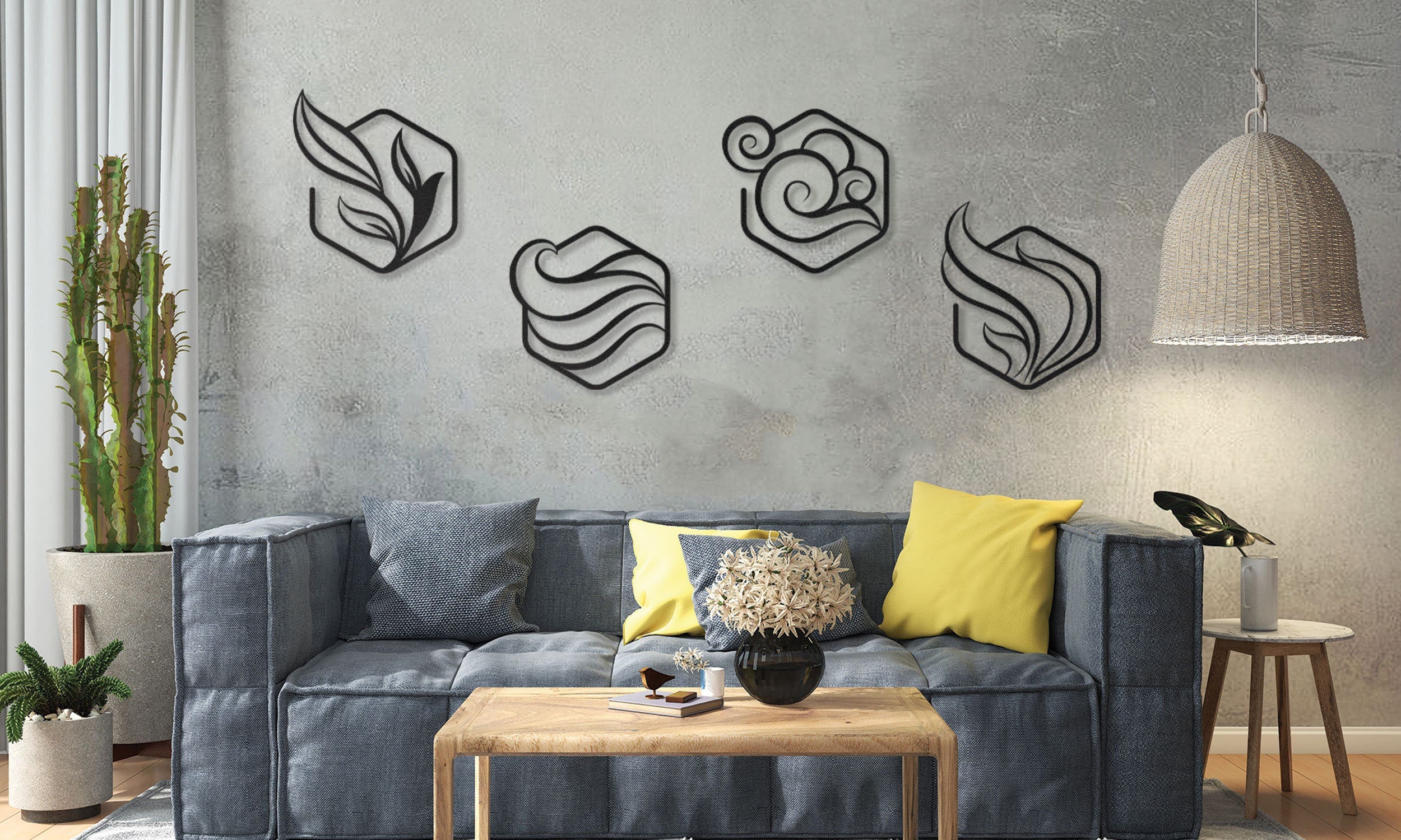 Four Elements Metal Wall Art