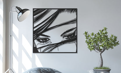 Woman Face Metal Wall Art