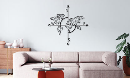 Metal World Map Wall Art