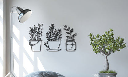 Flowers in Pots Wall Decor