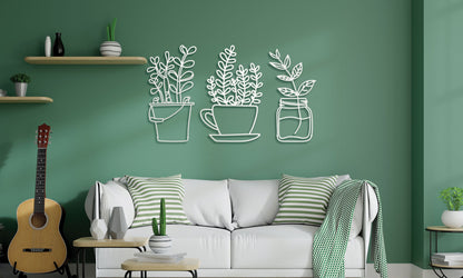 Flowers in Pots Wall Decor