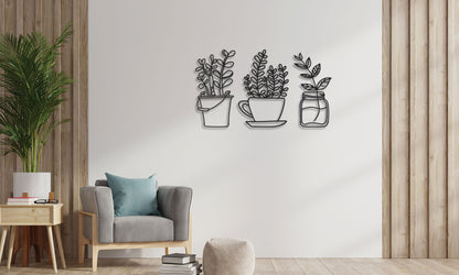 Flowers in Pots Wall Decor