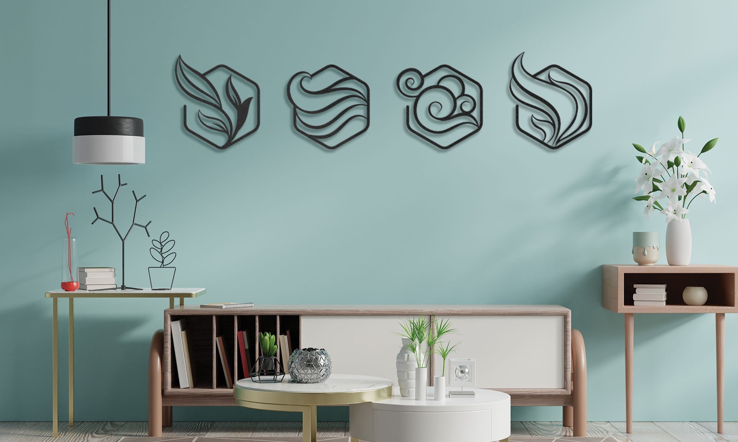 Four Elements Metal Wall Art